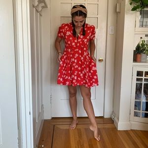 Free People Red Floral dress